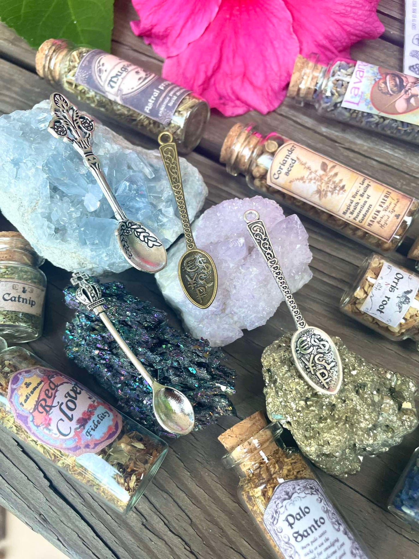 SET of 4 Different Tiny Spoons