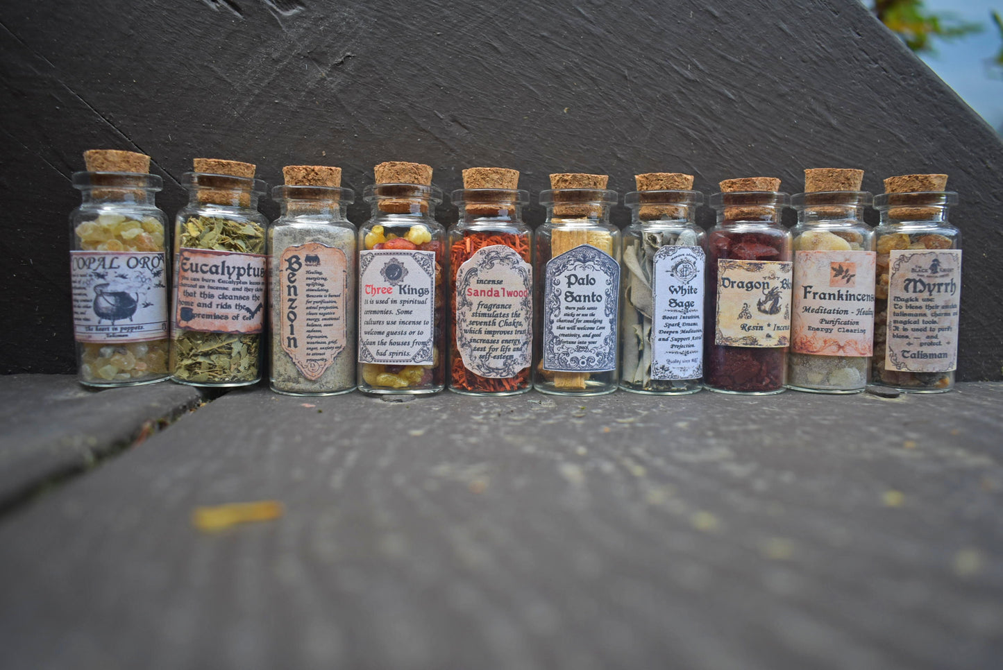 Set of 10 Incense Bottles