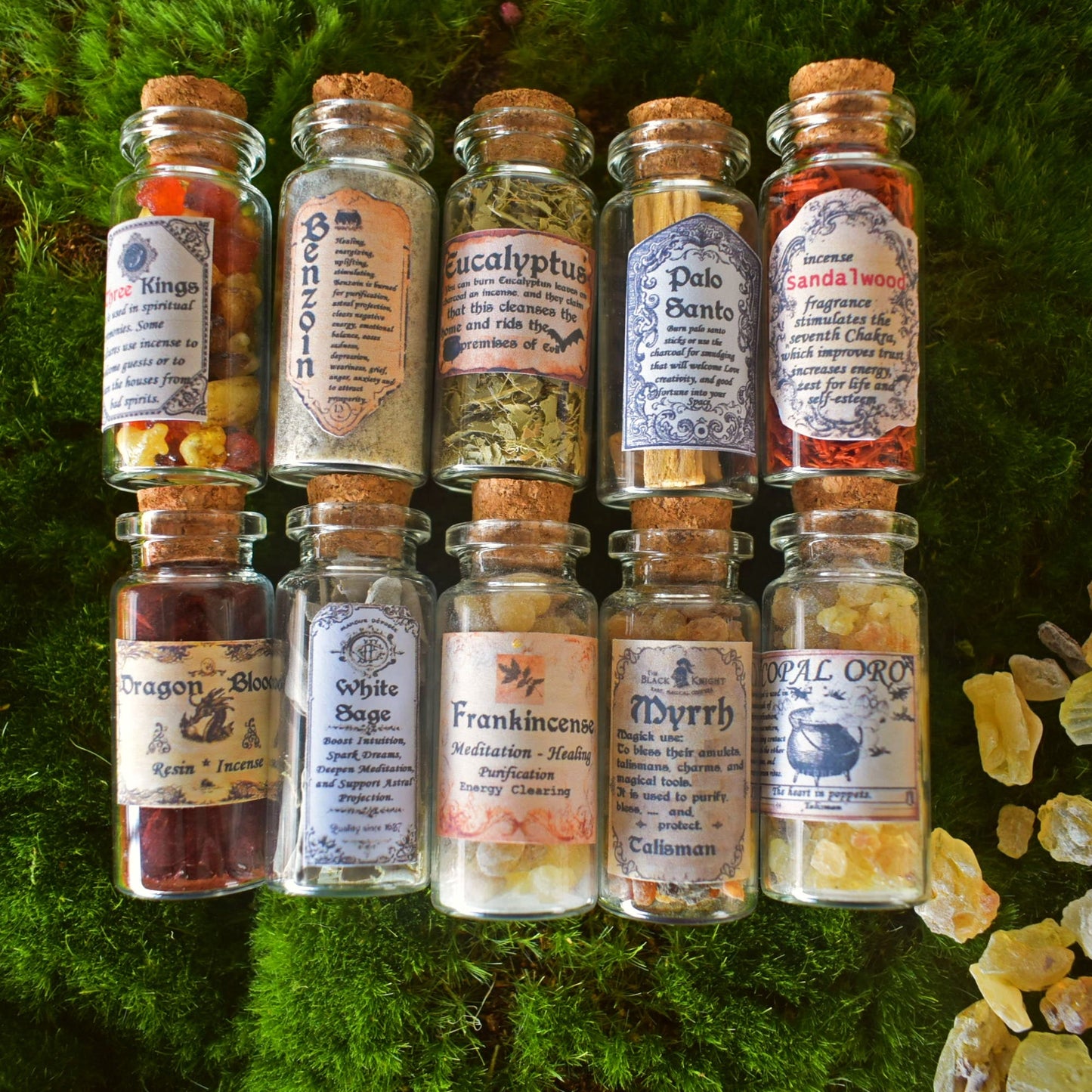 Set of 10 Incense Bottles