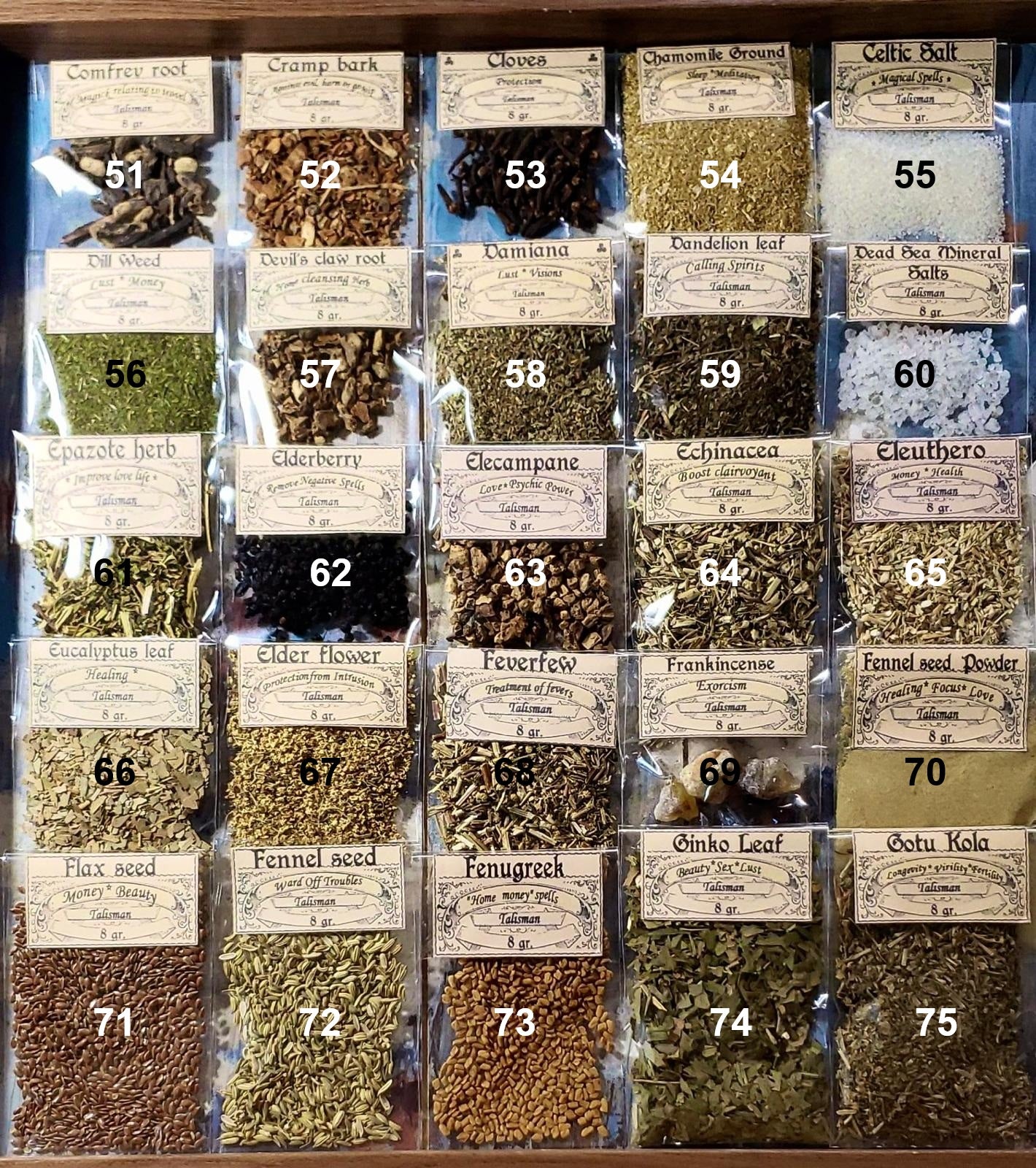 LOT OF HERB Bags Botanical treasure