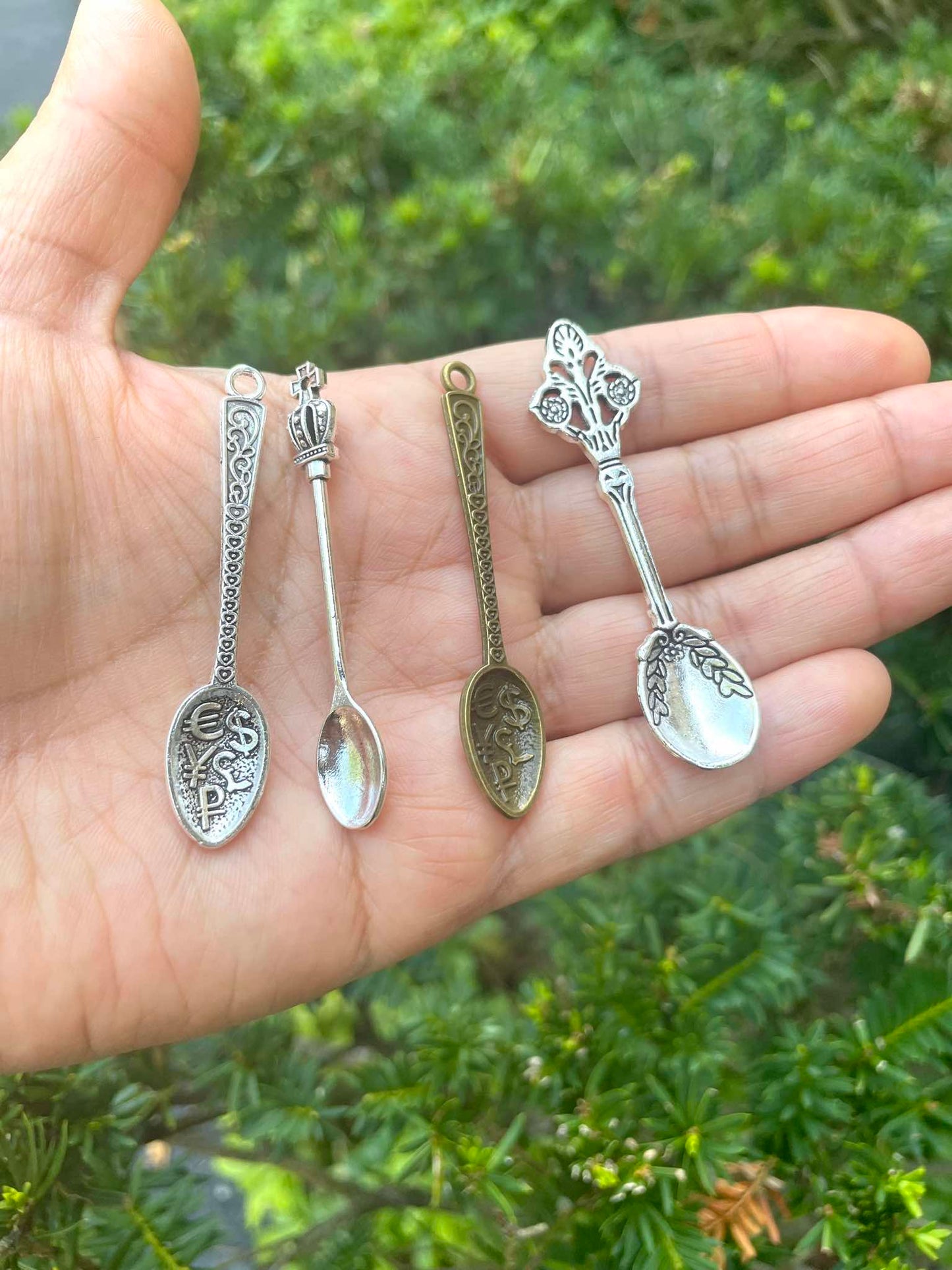 SET of 4 Different Tiny Spoons
