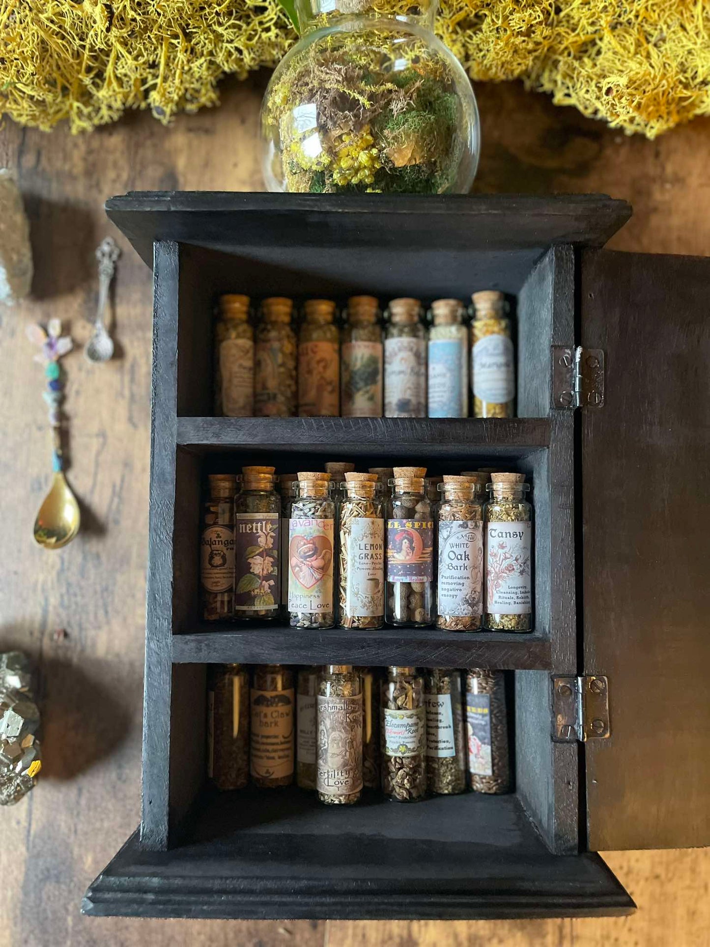 LOT HERBS JARS Amazing old labeled