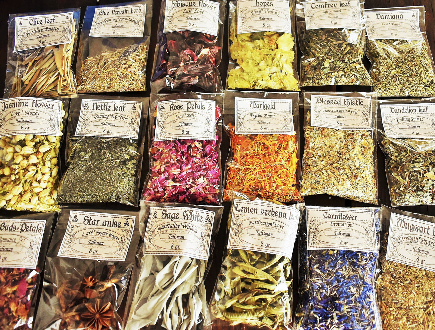 LOT OF HERB BAGS | Magical | Apothecary| Dried flowers| Supplies | Making soaps candles oils