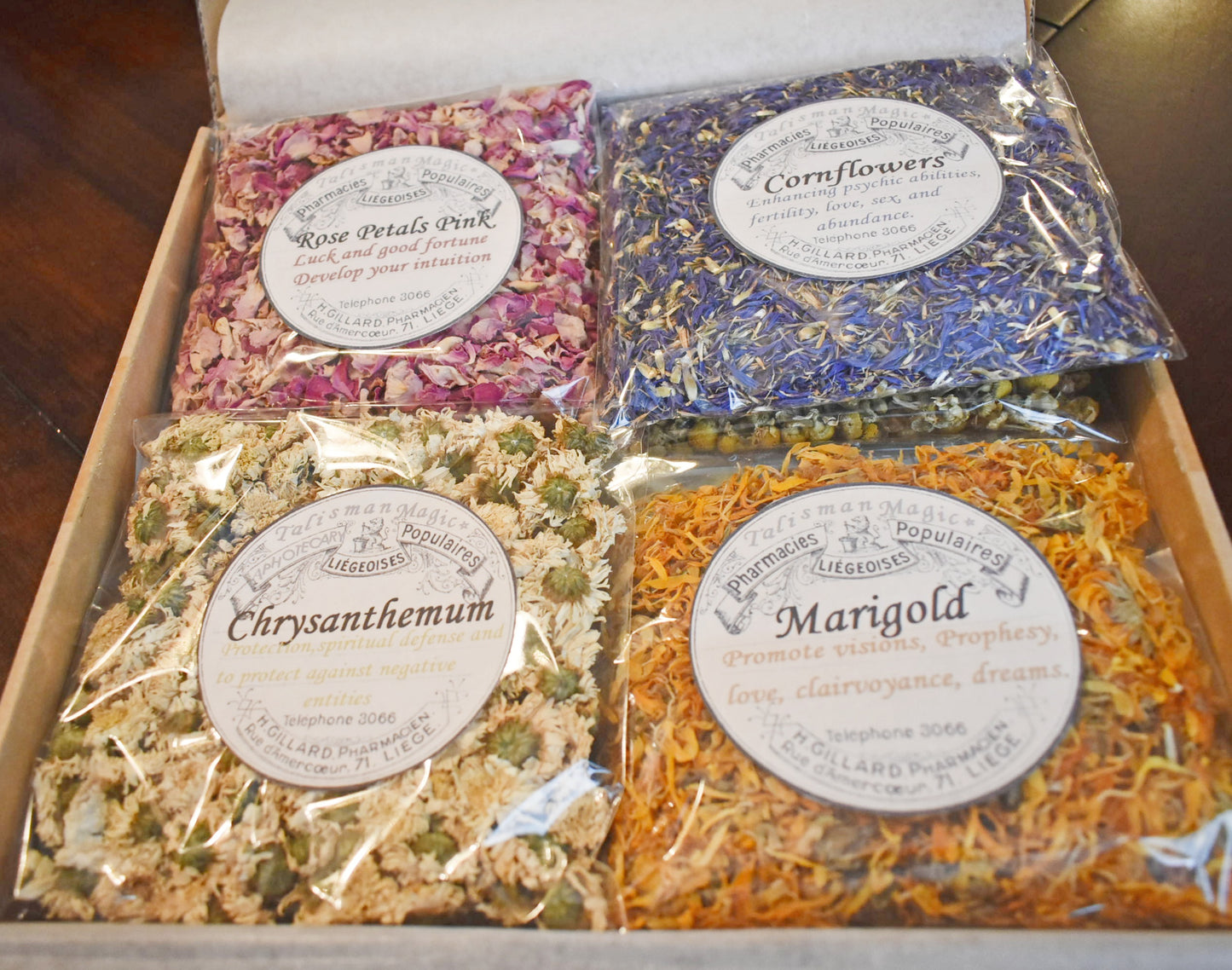 SET of TEN FLOWER BAGS ( dried flowers) 20 gr each one