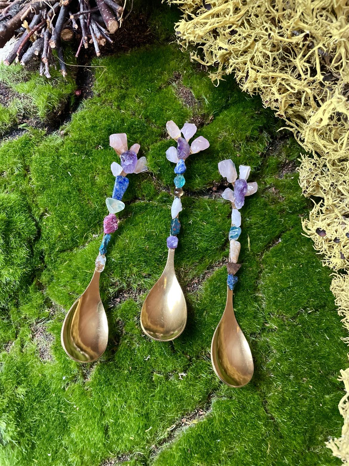 CRYSTAL CHIPS SPOONS for scooping herbs Incenses Crystals