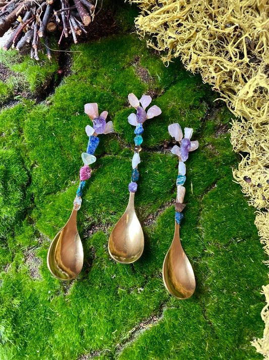 CRYSTAL CHIPS SPOONS for scooping herbs Incenses Crystals