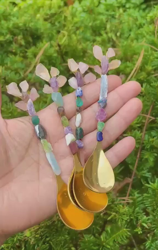 CRYSTAL CHIPS SPOONS for scooping herbs Incenses Crystals